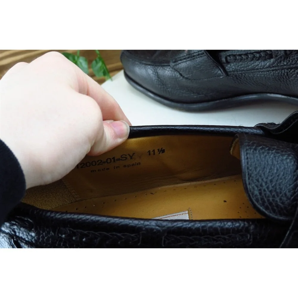Sandro Moscoloni Shoes Sz 11.5‎ M Black Loafer Leather Men